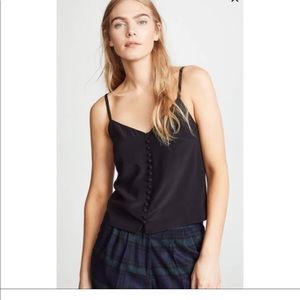 Madewell navy silk button down cami